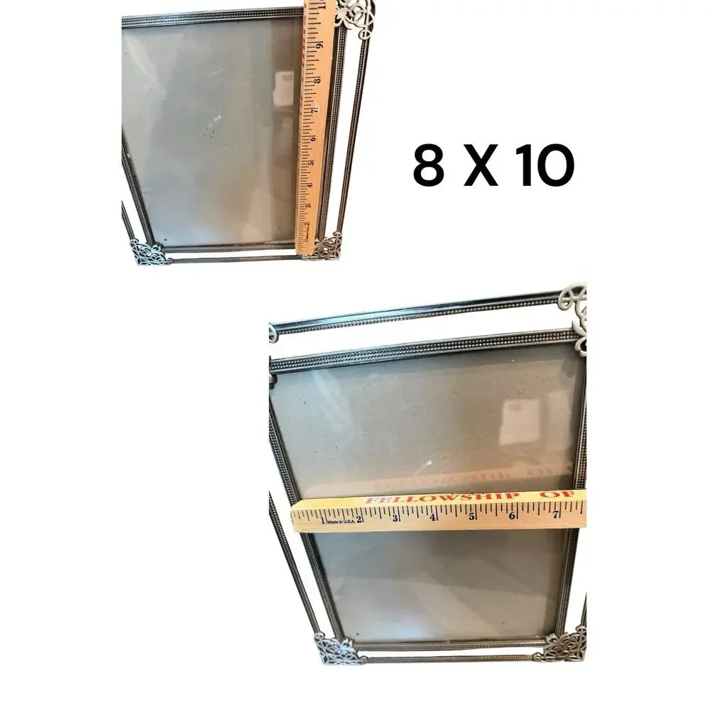 VTG Silver Fetco Photo Picture Frame 8 X 10 Filagree Ornate Corners